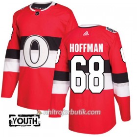 Barn Ishockey Ottawa Senators Tröja Mike Hoffman 68 Adidas 2017-2018 Röd Classic Authentic